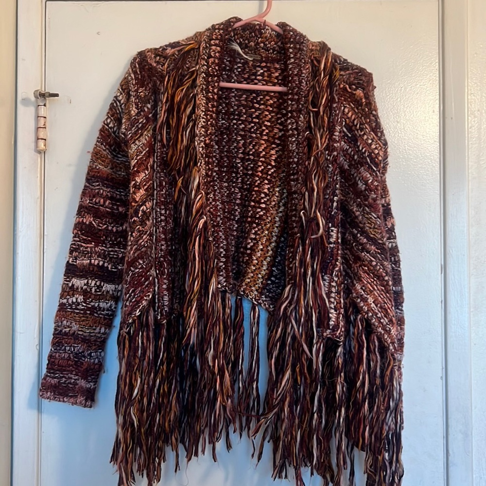 Fringe boho Free people cardi